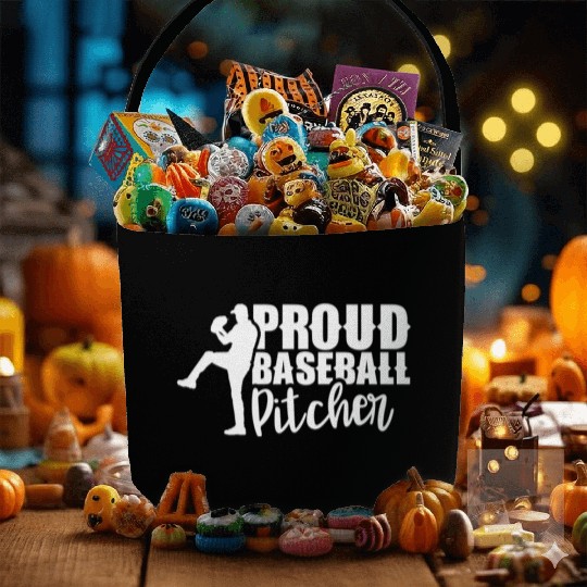 Proud Baseball Pitcher Hobby Sayings Player Fabric Baskets