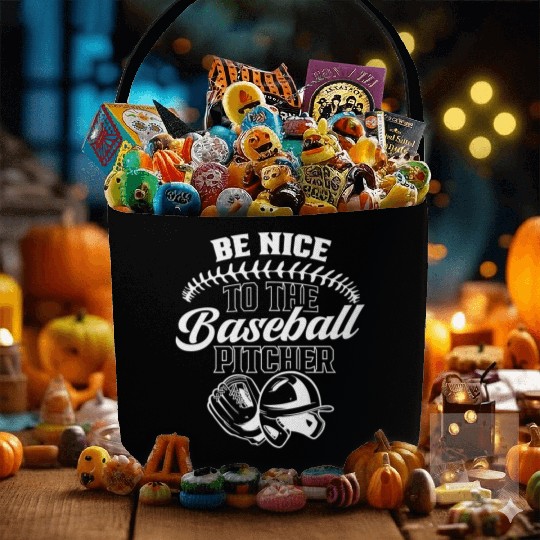Be Nice To The Baseball Pitcher Player Hobby Fabric Baskets