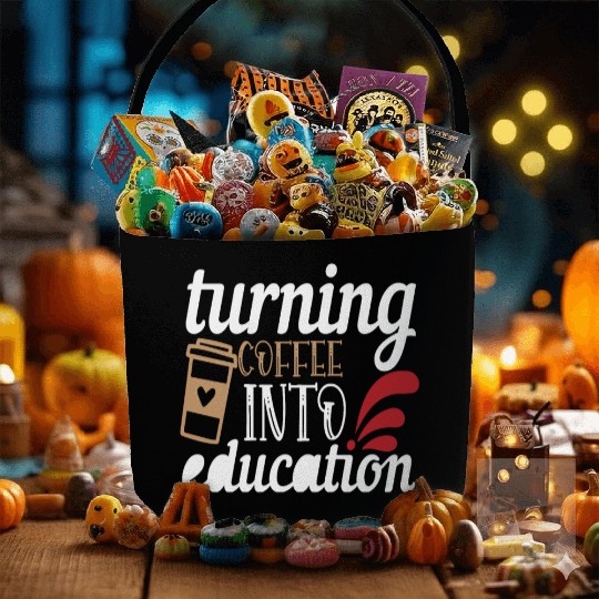 Ed Teacher Coffee Teach Repeat Back to School Fabric Baskets