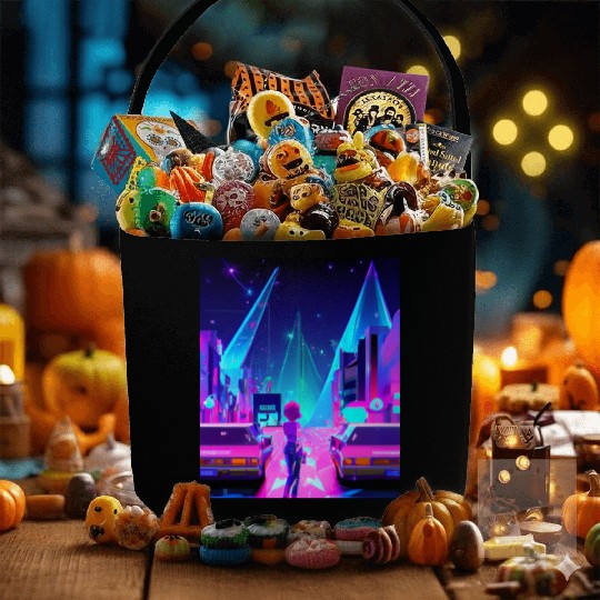 Vaporwave Car Synthwave Girl Fabric Baskets