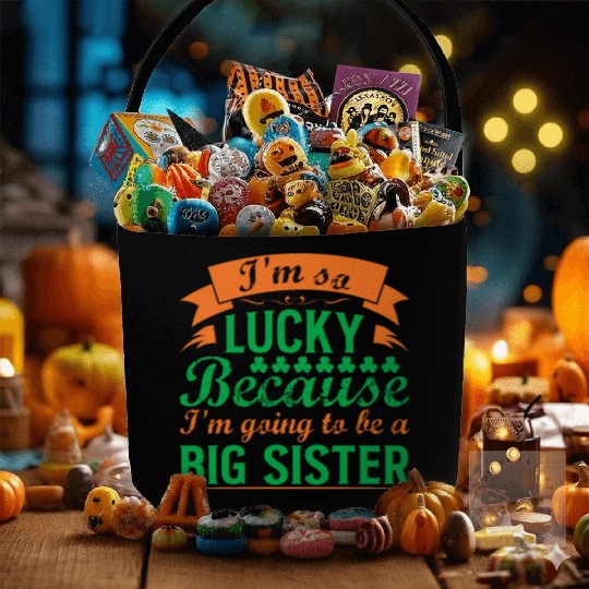 I´M SO LUCKY BECAUSE I´M GOING TO BE A BIG SISTER Fabric Baskets