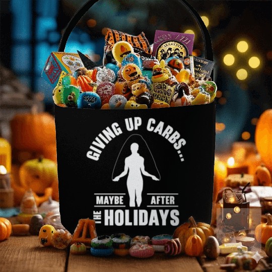 Christmas Holiday Carbs Foodie Fitness Work Out Fabric Baskets