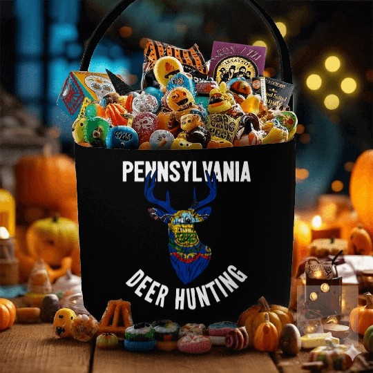 Pennsylvania Deer Hunting Buck Stag Hunter Fabric Baskets