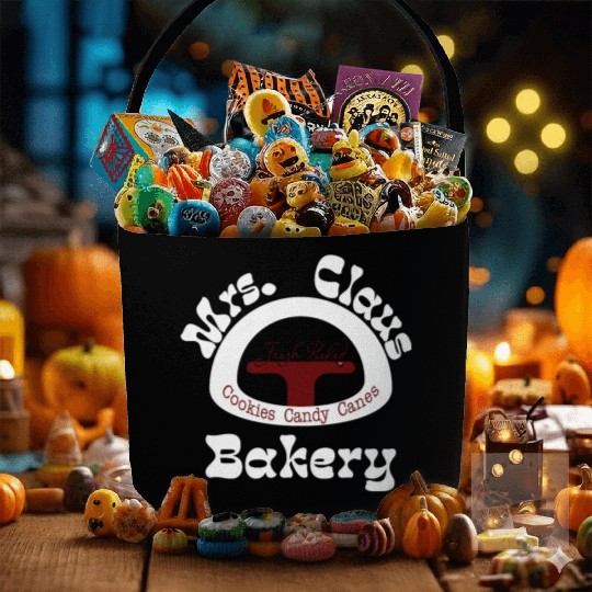 Christmas Fabric Baskets, Mrs. Claus Bakery Fabric Baskets,