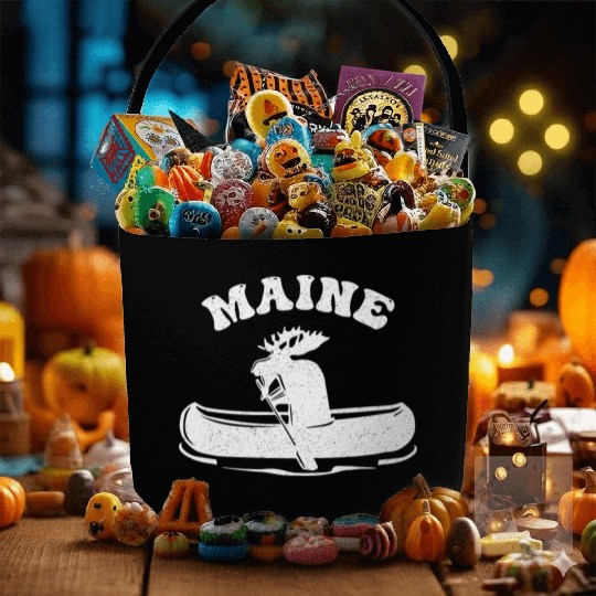 Maine , Paddling Moose Fabric Baskets