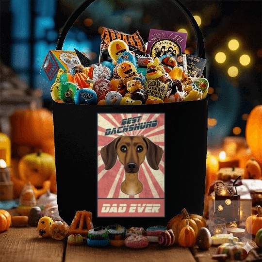 Best Dachshund Dad Ever I Wiener Dog Lover Fabric Baskets