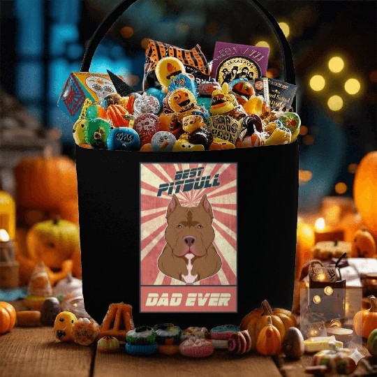 Best Pitbull Dad Ever I Pitbull Lover Fabric Baskets