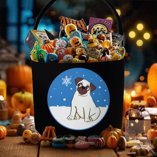 Curious Pug Fabric Baskets