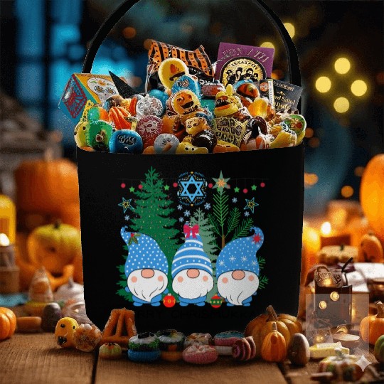 Merry Christmukkah, Jewish Christmas, Hanukkah Fabric Baskets