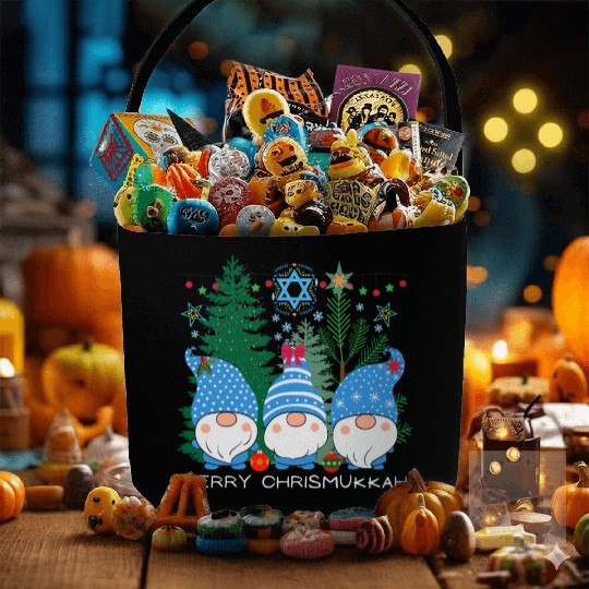 Merry Christmukkah, Jewish Christmas Fabric Baskets