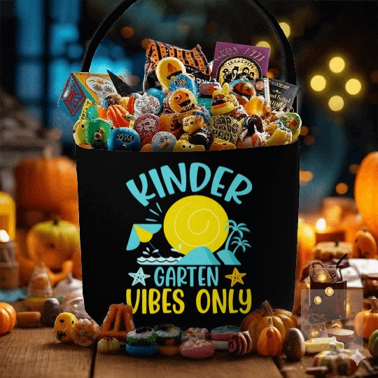 Back To School Kindergarten Vibes Retro Teacher Fabric Baskets