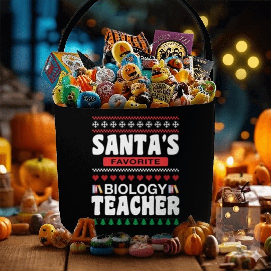 Santas Favorite Biology Teacher Fabric Baskets