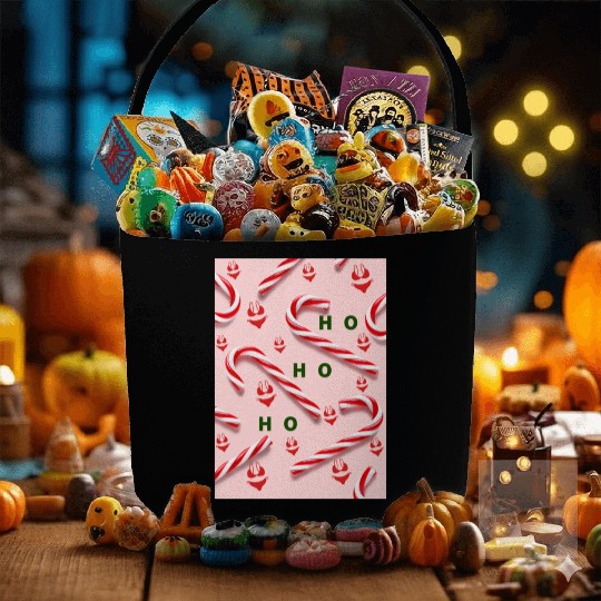 Funny Christmas Candy Canes Fabric Baskets