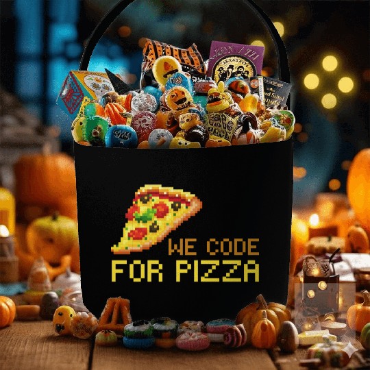We Code For Pizza | Software Developer Meme Fabric Baskets