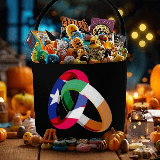 Puerto Rico Flag Ireland Ring Marriage Wedding Fabric Baskets