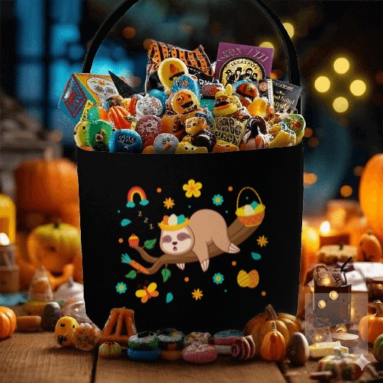 Sleepy Sloth Easter Decorations Holiday Season Fabric Baskets