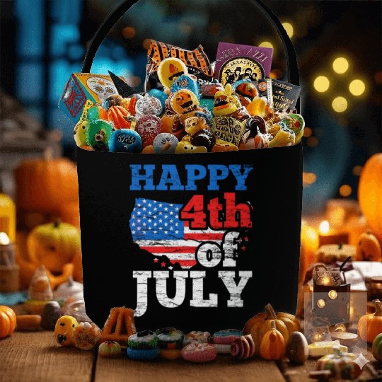 Happy 4Th Of July American USA US America Fabric Baskets