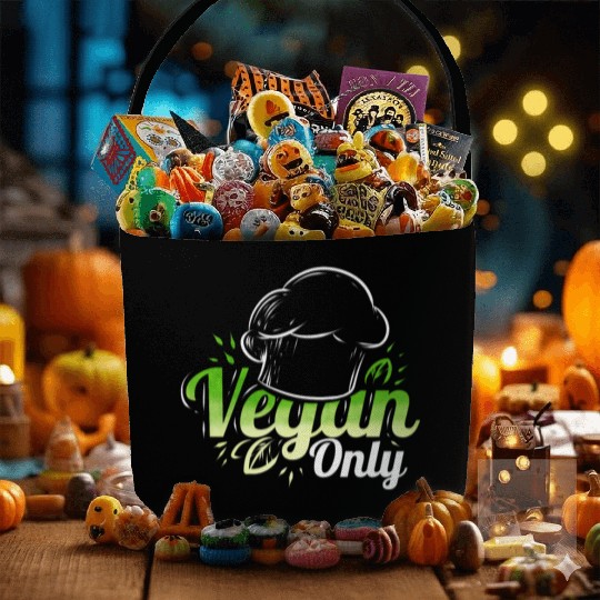 Chefs Hat Cooking Only Veggies For Vegetarian And Fabric Baskets