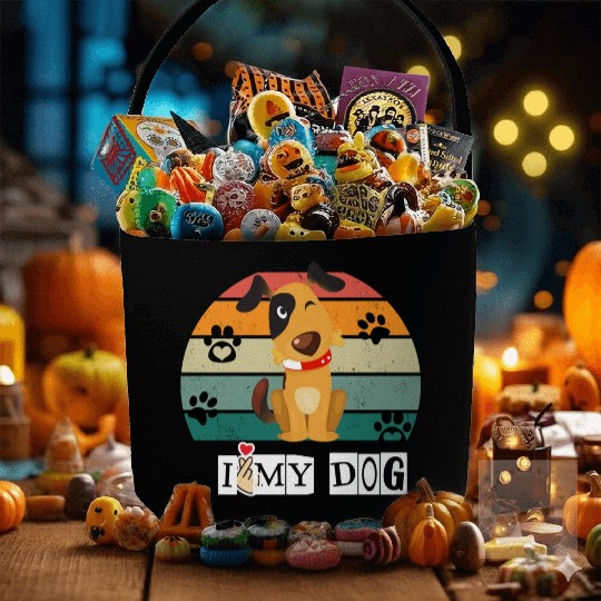 I Love My Dog Fabric Baskets