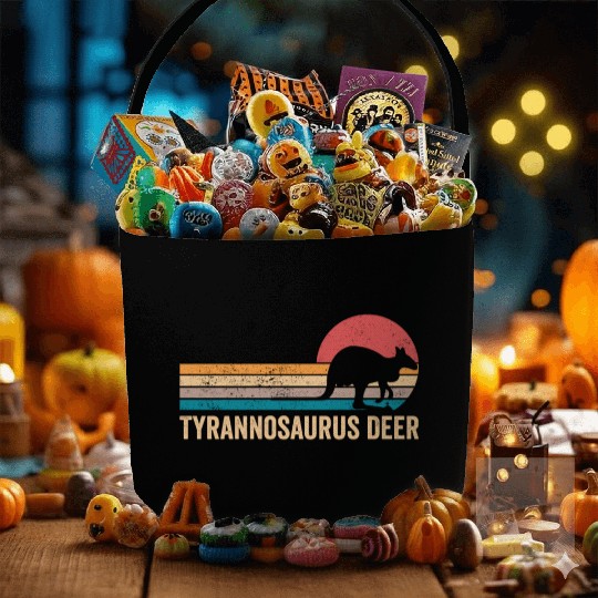 Funny Kangaroo Tyrannosaurus Deer Retro Fabric Baskets