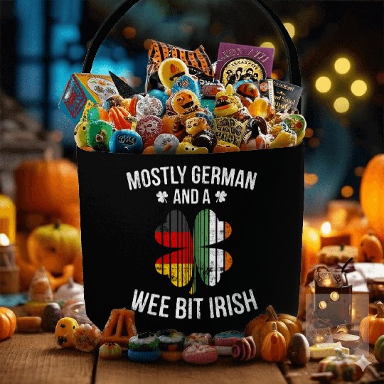 German Wee Bit Irish Germany Patrick Day Fabric Baskets