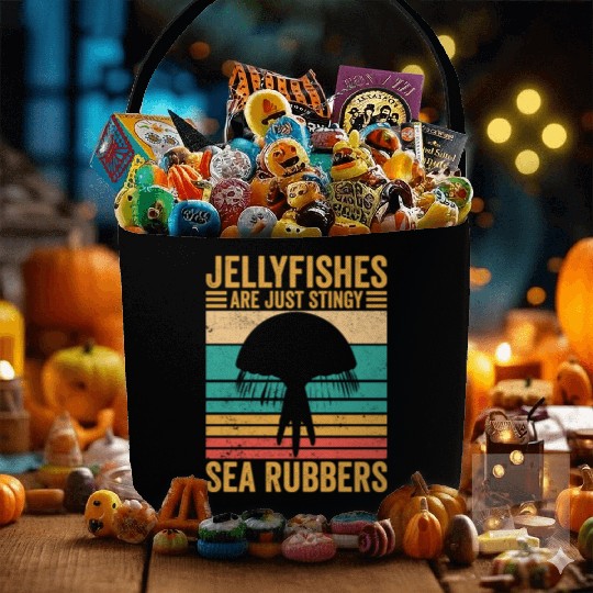 Funny Jellyfish Are Just Stingy Sea Rubbers Retro Fabric Baskets