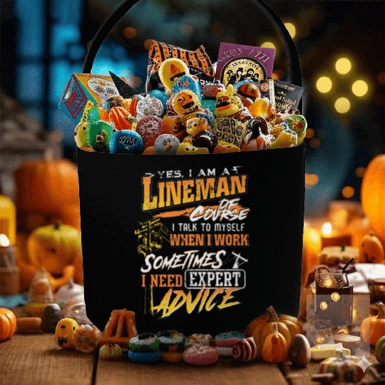 Lineman Gift for Lineman Father on Father Day Fabric Baskets