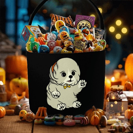 Cute Gray Puppy Funny Dog Pet Lover Gift Ideas Fabric Baskets