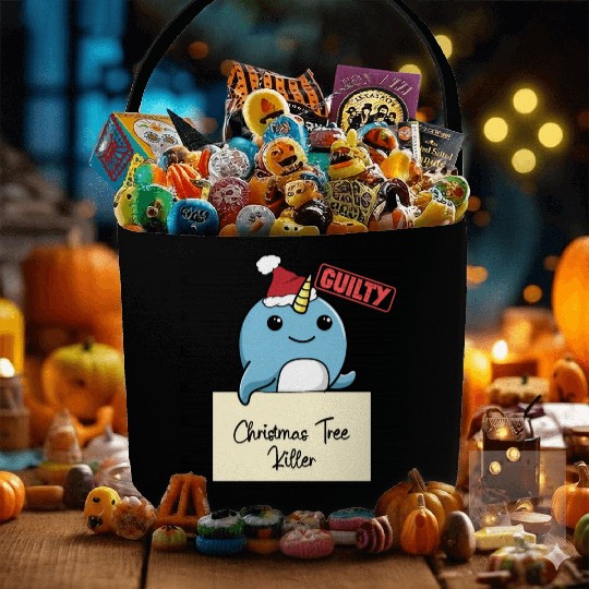 Narwhal christmas funny prison Fabric Baskets