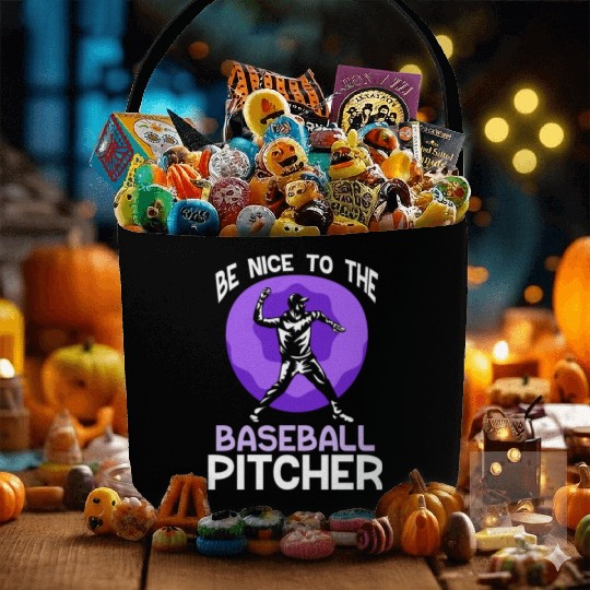 Be Nice To The Baseball Pitcher Hobby Player Fabric Baskets