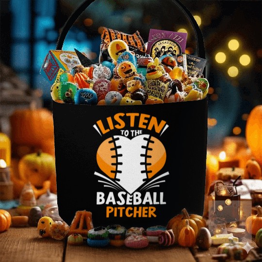 Listen To The Baseball Pitcher Player Hobby Fabric Baskets