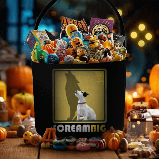 Dog sweet Puppy Jack Russell, Scream Big Wolf Fabric Baskets