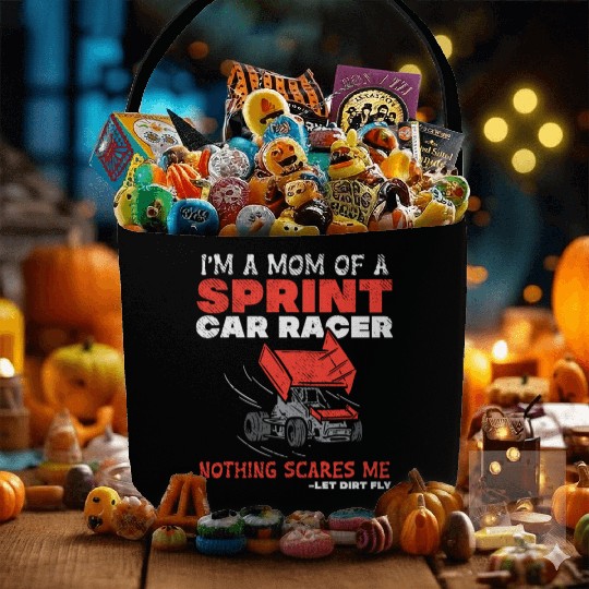 Mom Of A Sprint Car Racer Race Day Driver Mother Fabric Baskets