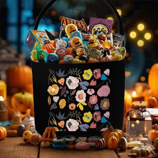 Autumn botanicals, floral elements, a vintage gift Fabric Baskets