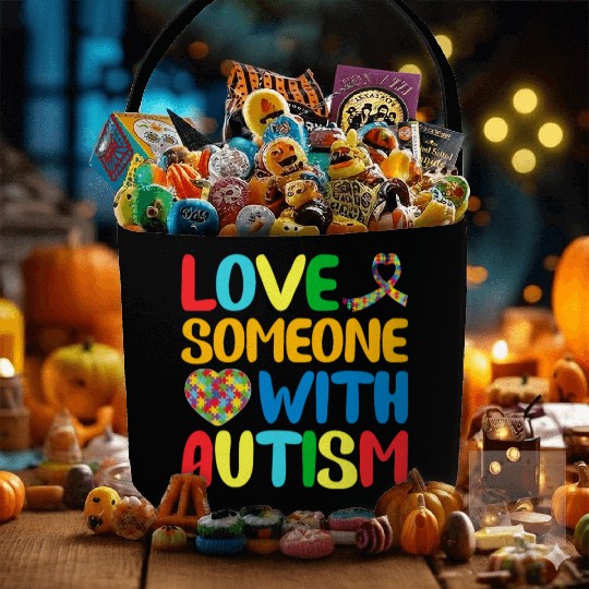 Autism Mom I Love Someone with Autism Autism Aware Fabric Baskets