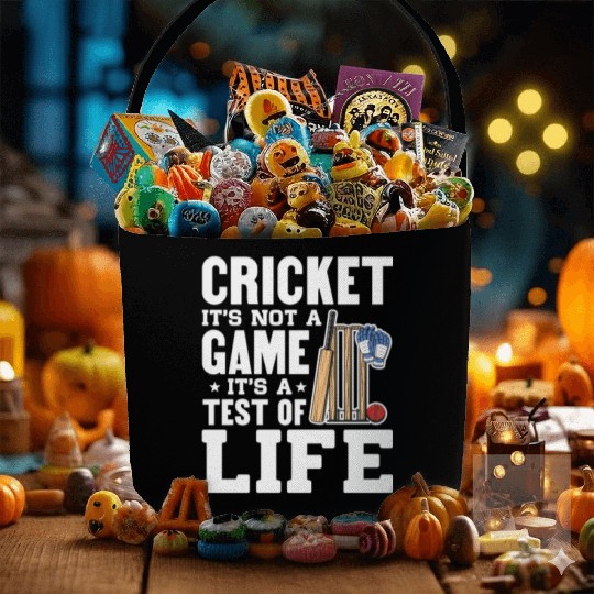 Cricket It's Not A Game It's A Test of Life Fabric Baskets