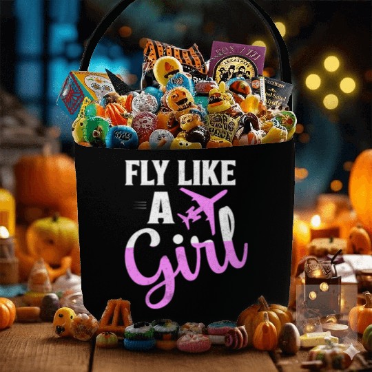 Fly Like A Girl Aviation Pilot Airline Fabric Baskets