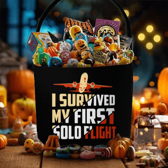 I Survived My First Solo Flight Aviation Fabric Baskets