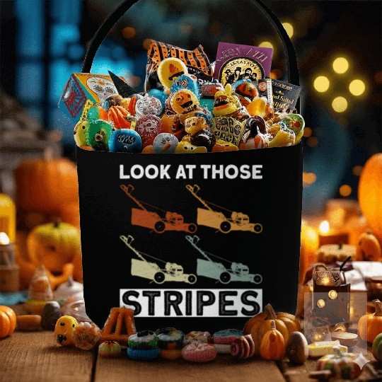 Look At Those Stripes - Lawn Mowing Funny Dad Lawn Fabric Baskets
