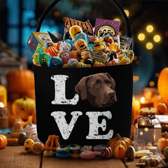 I Love My Chocolate Lab Labrador Retriever Dog Fabric Baskets