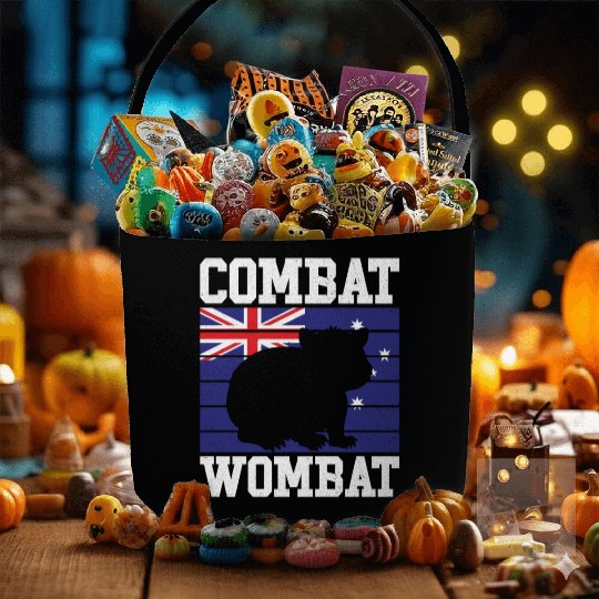 Combat Wombat For A Wombats Lover Fabric Baskets