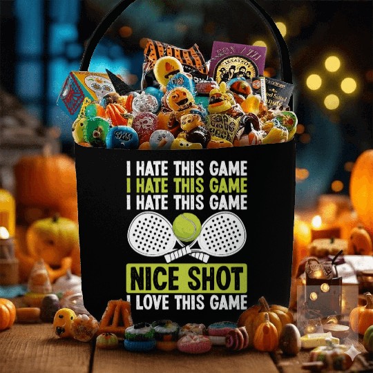 Paddle Tennis Player Match Funny Team Humor Fabric Baskets