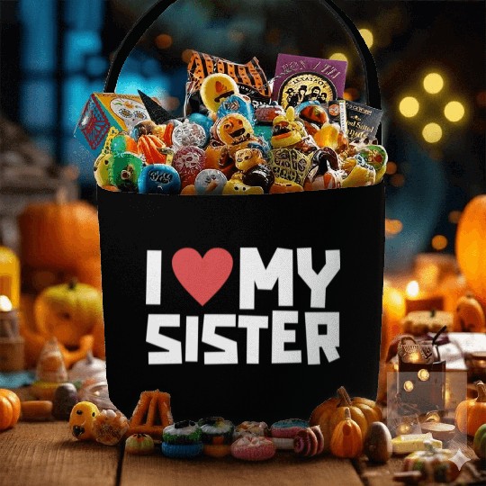 I Love My Sister Funny Siblings Day Gifts Cute Red Fabric Baskets