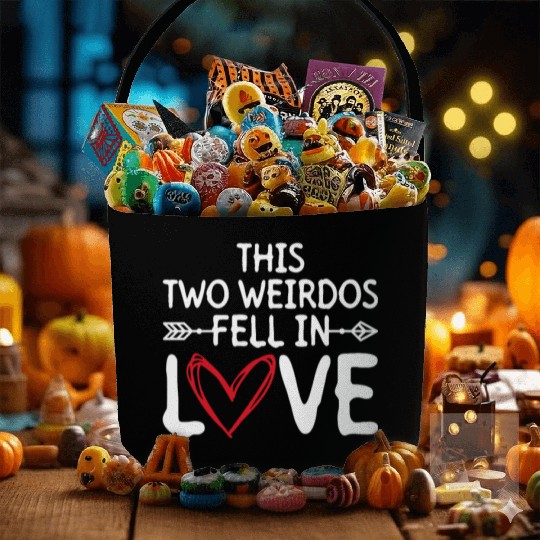 This Two Weirdos Fell In Love - Bride Groom Fabric Baskets