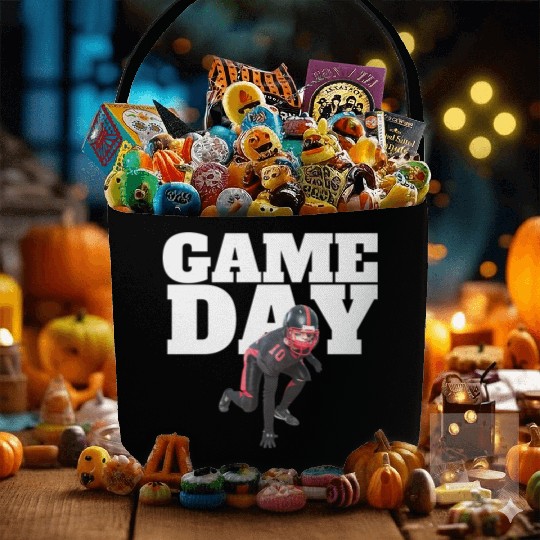 Game Day , Football Fabric Baskets Sunday Funday Fabric Baskets