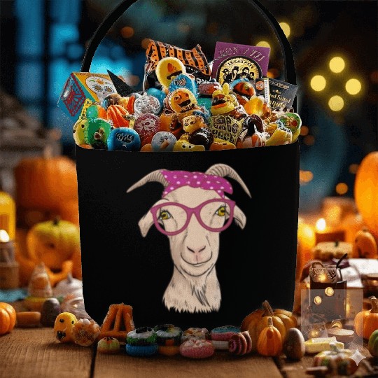 Cute Goat Farmer Farm Animal Fabric Baskets