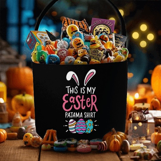 This Is My Easter Pajama Sunday Egg Hunt Holiday Fabric Baskets