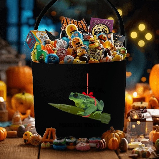 Meet me under the missile toad – mistletoe pun Fabric Baskets