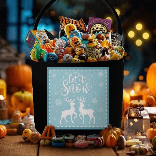 Let it snow with beautiful deer Fabric Baskets