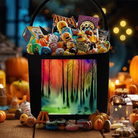 Mysterious watercolor nature forest Fabric Baskets